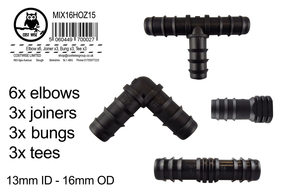 Mix 1/2" Barb Connectors HOZ15