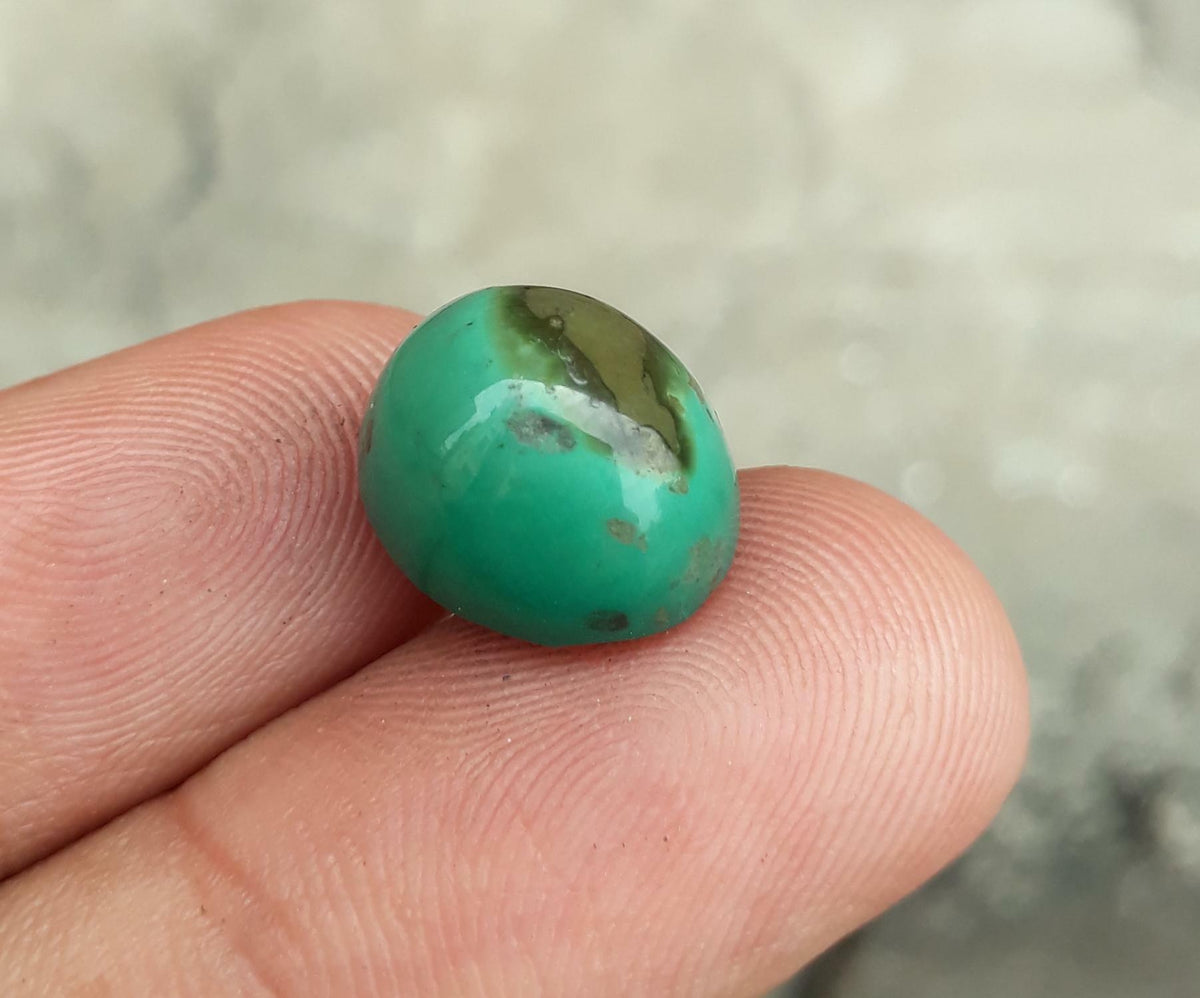 9.15ct Natural Turquoise, Green Matrix Turquoise,Oval Shape, Real Firoza Stone,Dimensions -14 x 12mm