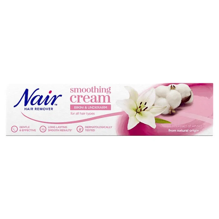 Nair Bikini & Under Arm Hair Remover Cream for Gentle Hair Removal & Smooth Skin on Sensitive Areas 100 ml/3.38 oz
