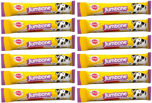 12 x Pedigree Jumbone Maxi Adult Large Dog Treat Beef & Poultry 1 Chew 180G
