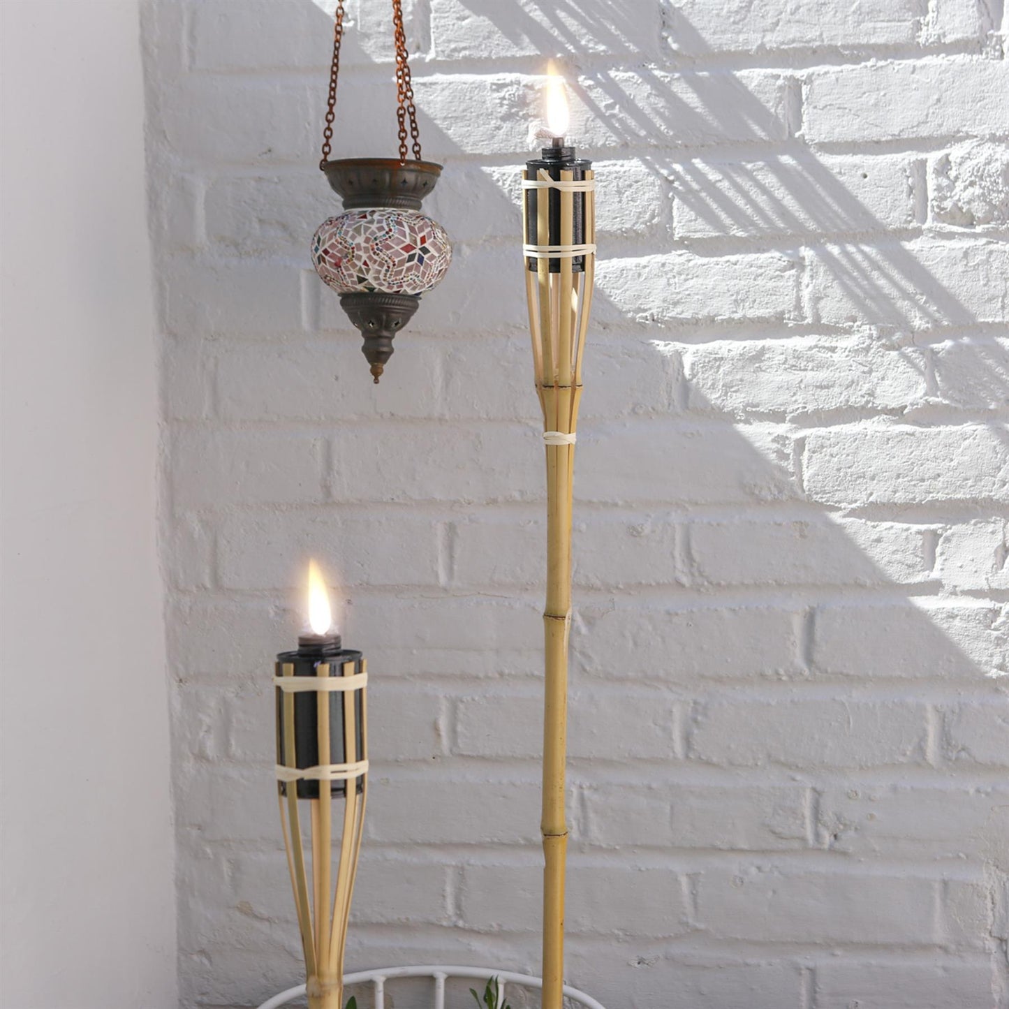Bamboo 113cm Garden Fire Torches - Pack of Six