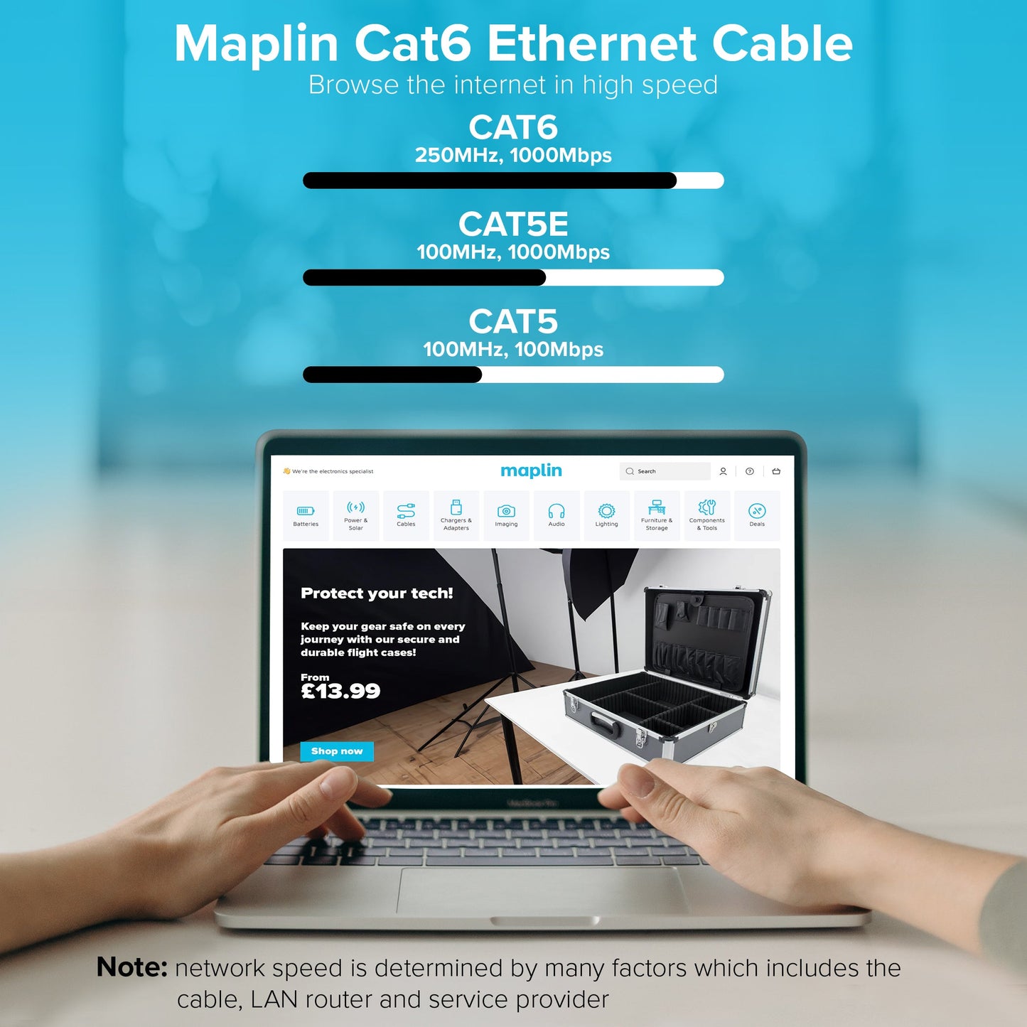 Maplin Outdoor External RJ45 CAT6 PoE Ethernet Cable