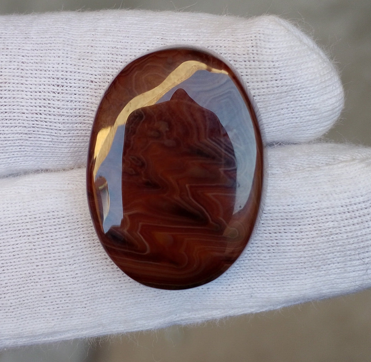 30ct Agate Cabochon - Sulaimani Aqeeq  - 19 x 26mm