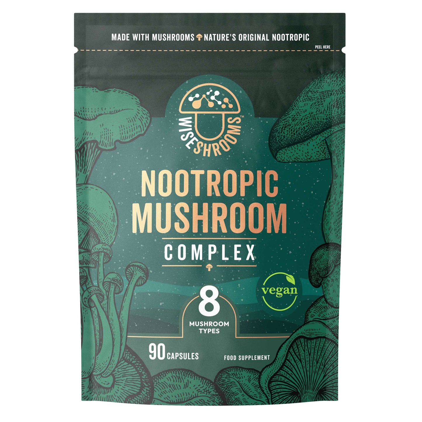 Wiseshrooms Nootropic Mushroom Complex - 90Caps