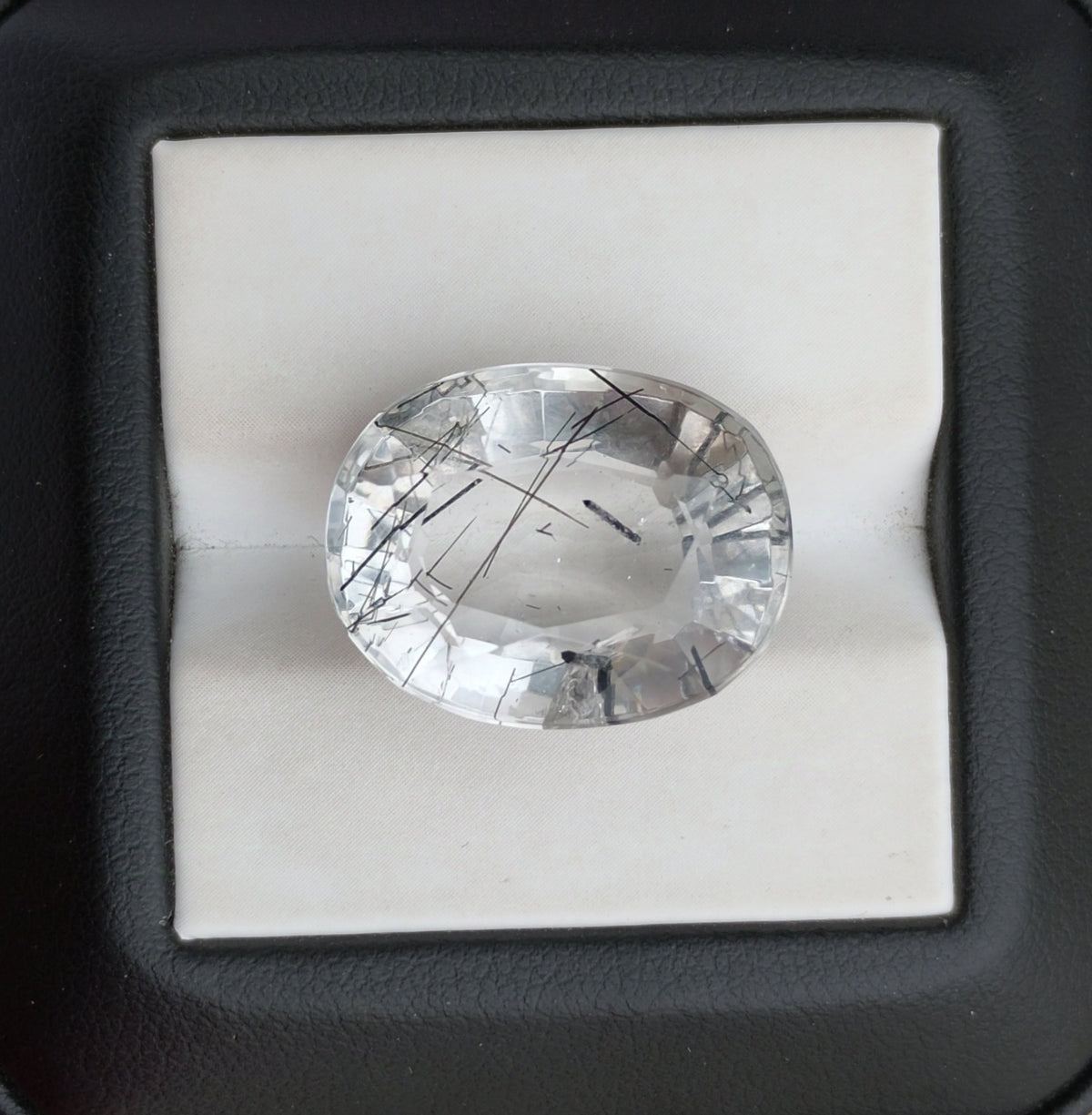 20.4ct Black Tourmalated Quartz  Black Rutile Quartz - Rutilated Quartz