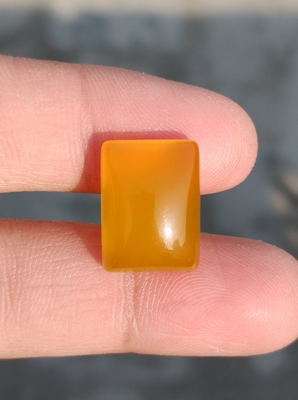 12.6ct Natural Carnelian Gemstone- Yellow Aqeeq- 12x16mm