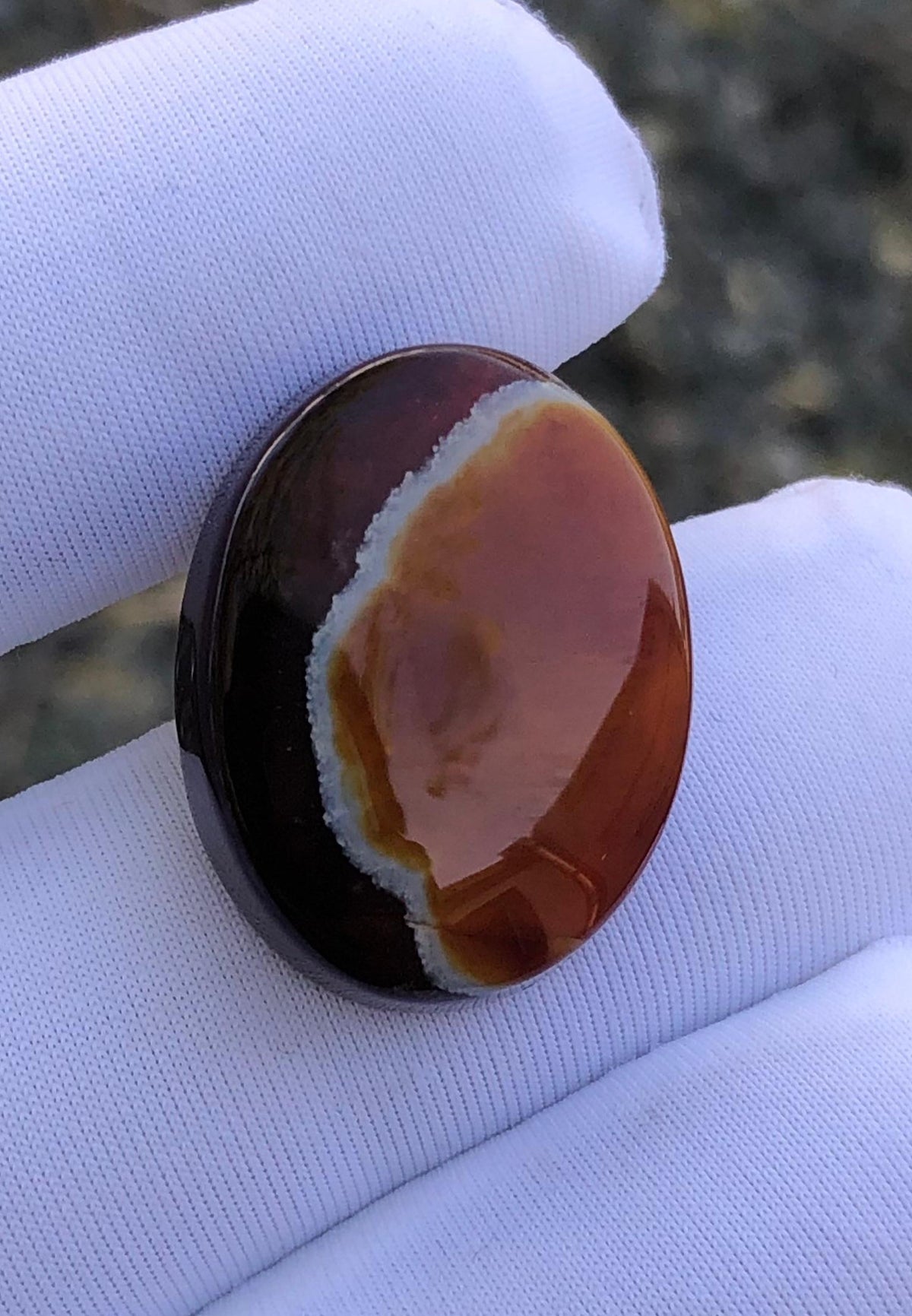 21ct Agate Cabochon - Sulaimani Aqeeq  - 22 x 17mm