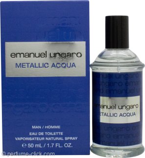 Emanuel Ungaro Metallic Acqua Men Eau de Toilette 50ml Spray Men's Fragrance