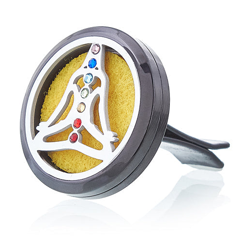 Pewter Yoga Chakra  - Car Diffuser Kit