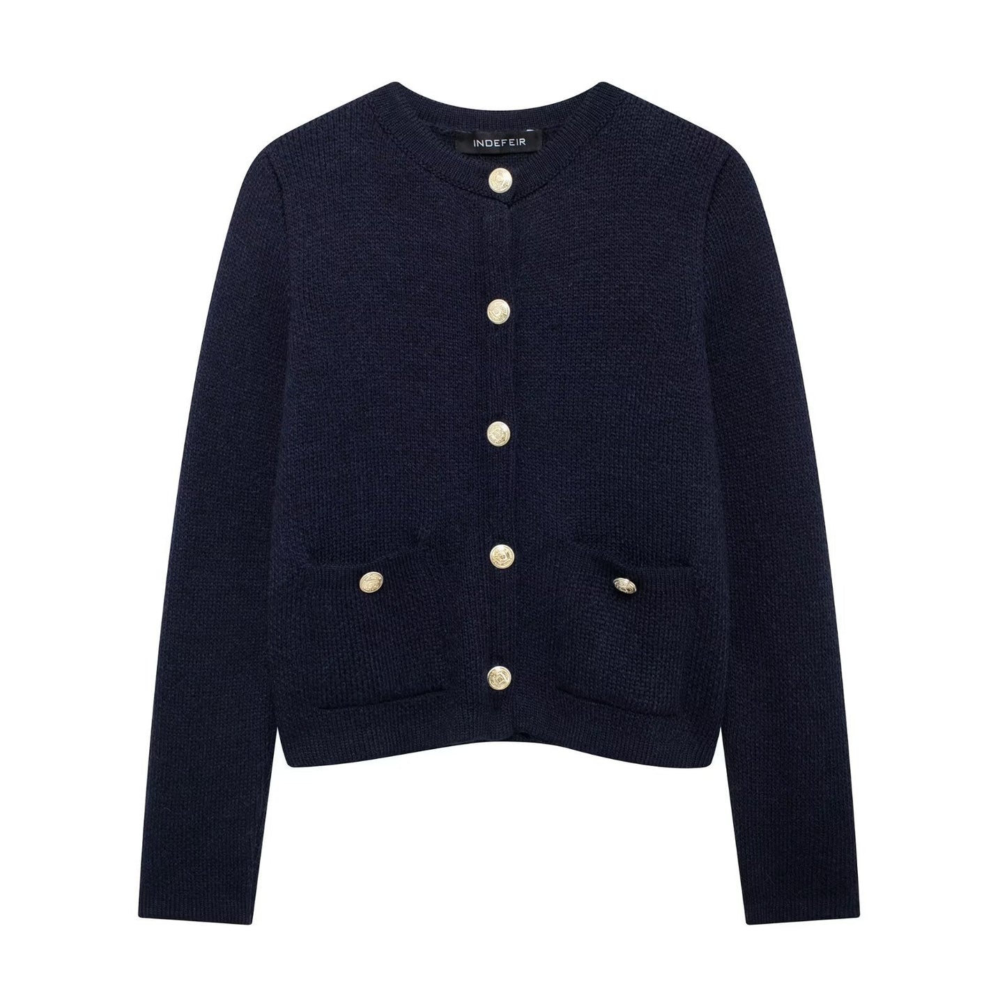 Gold Buckle Knit Coat