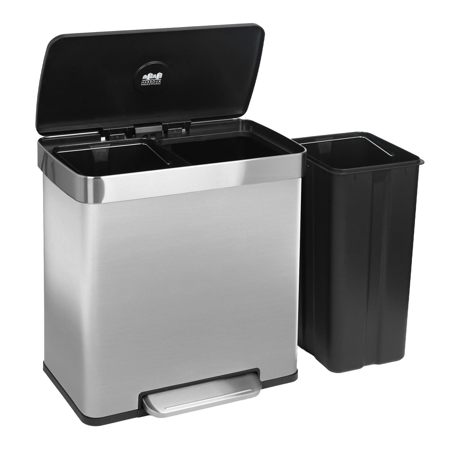 60L (2 x 30L) Stainless Steel Double Kitchen Pedal Bin