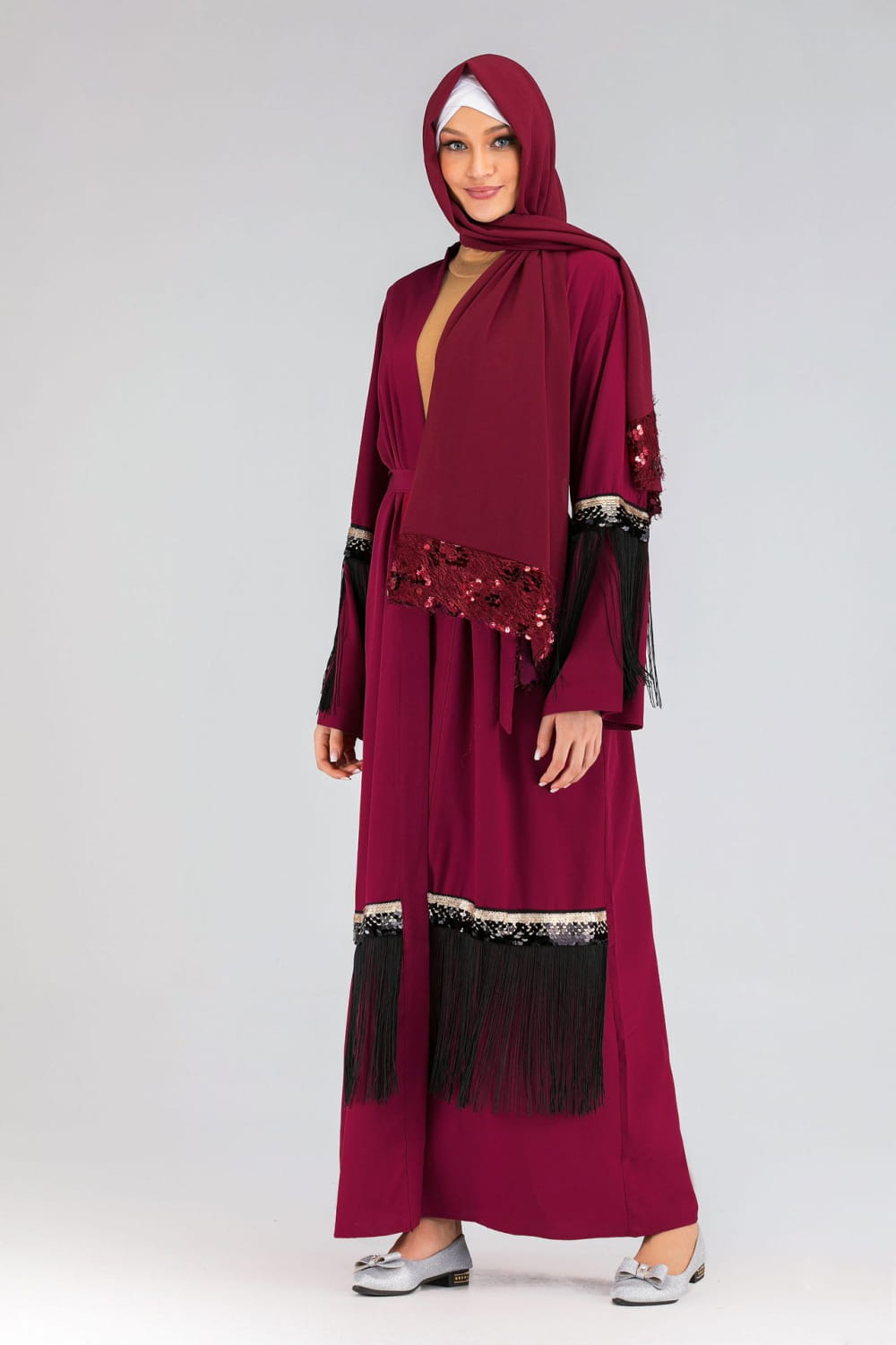 Fringed Abaya - Luxury Statement Piece