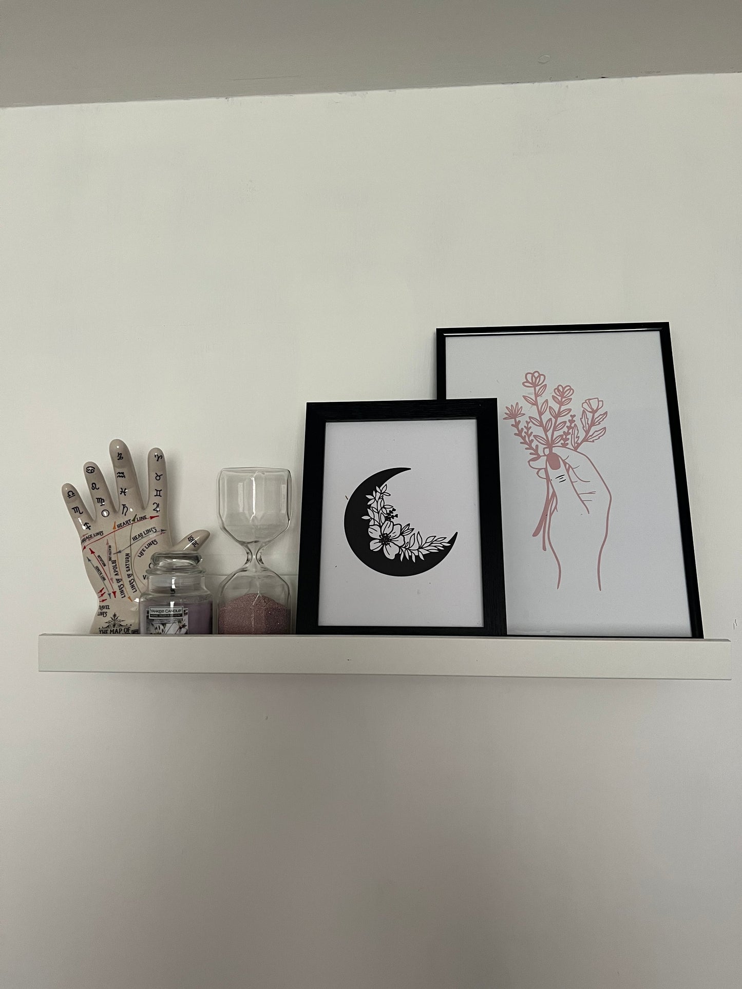 Floral Moon No.2 Boho Hippie Simple Home Wall Decor Print