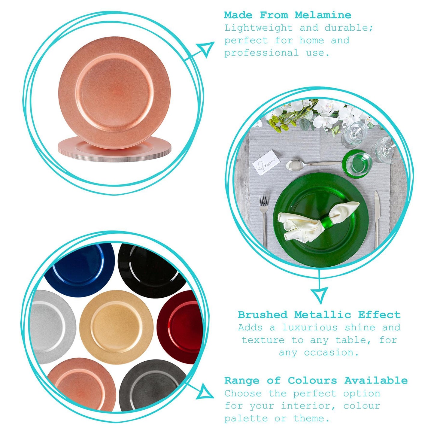 18pc Metallic Charger Plates Set
