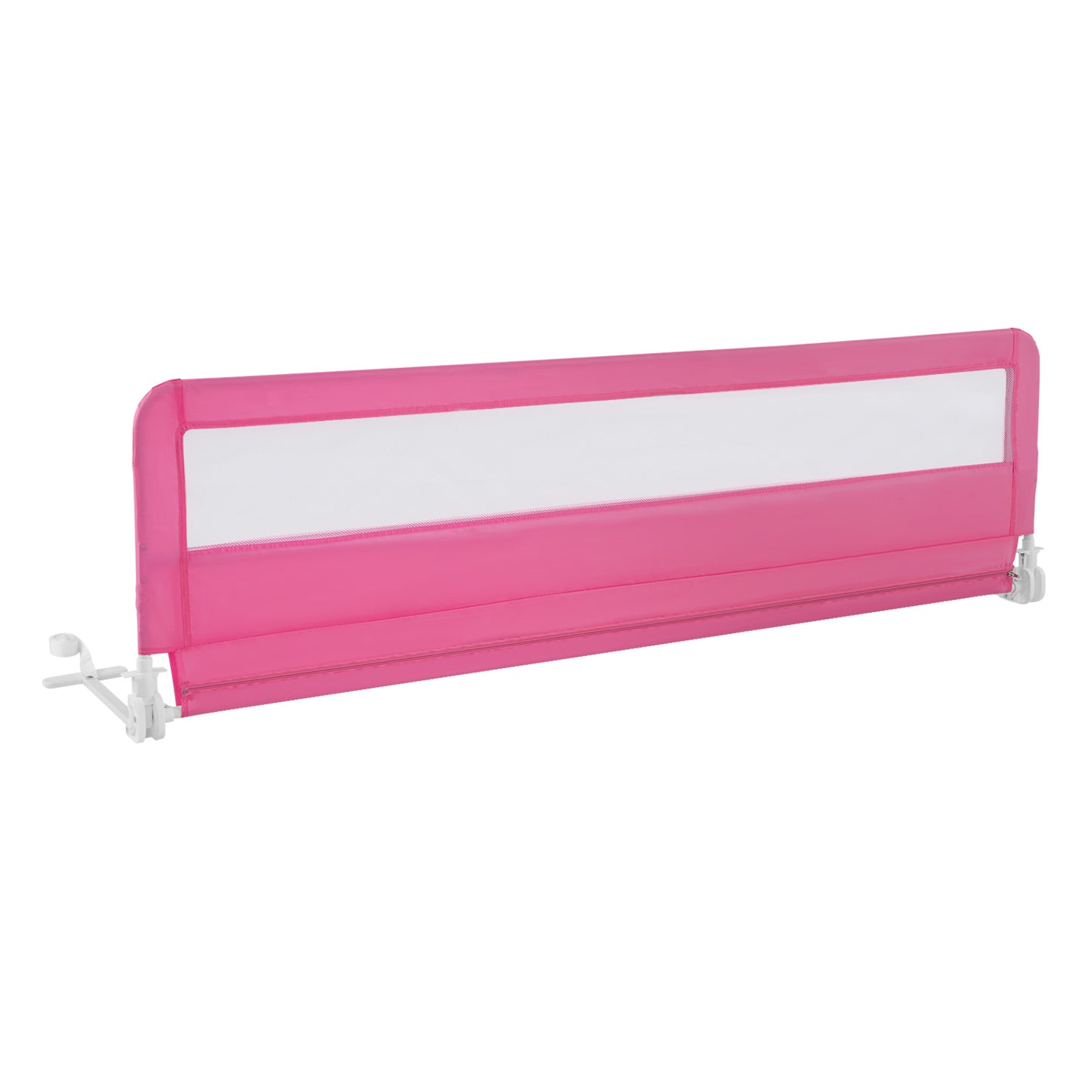 180CM Foldable Baby Bed Rail Guard with Removable Cover and Safety Strap-Beige