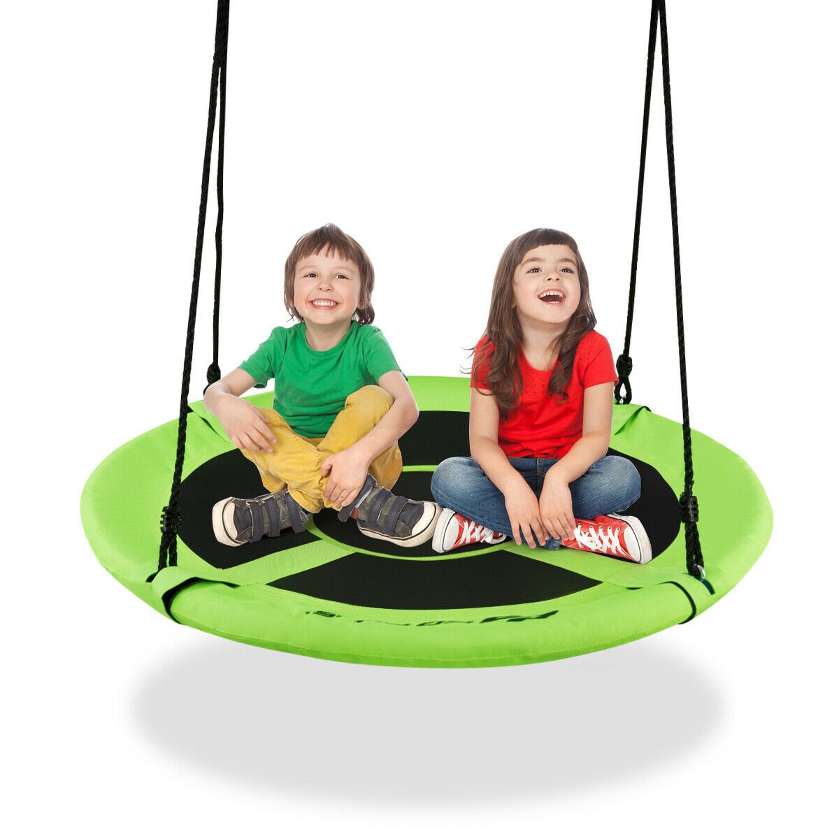 100cm Children Flying Saucer Tree Swing with Adjustable Rope-Blue