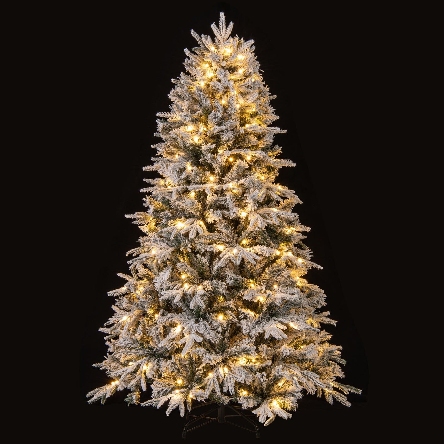 180 cm Artificial Christmas Tree Pre-lit Hinged Xmas Tree with 270 Warm White LED Lights-1.8M