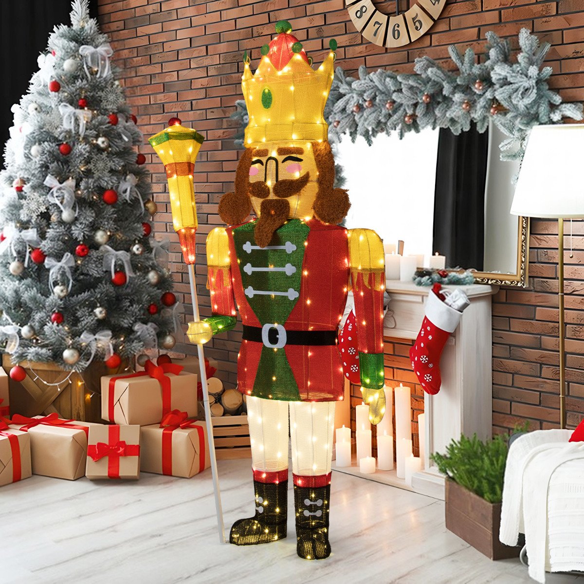 180 cm Lighted Nutcracker Pre-Lit Nutcracker with 236 LED Lights