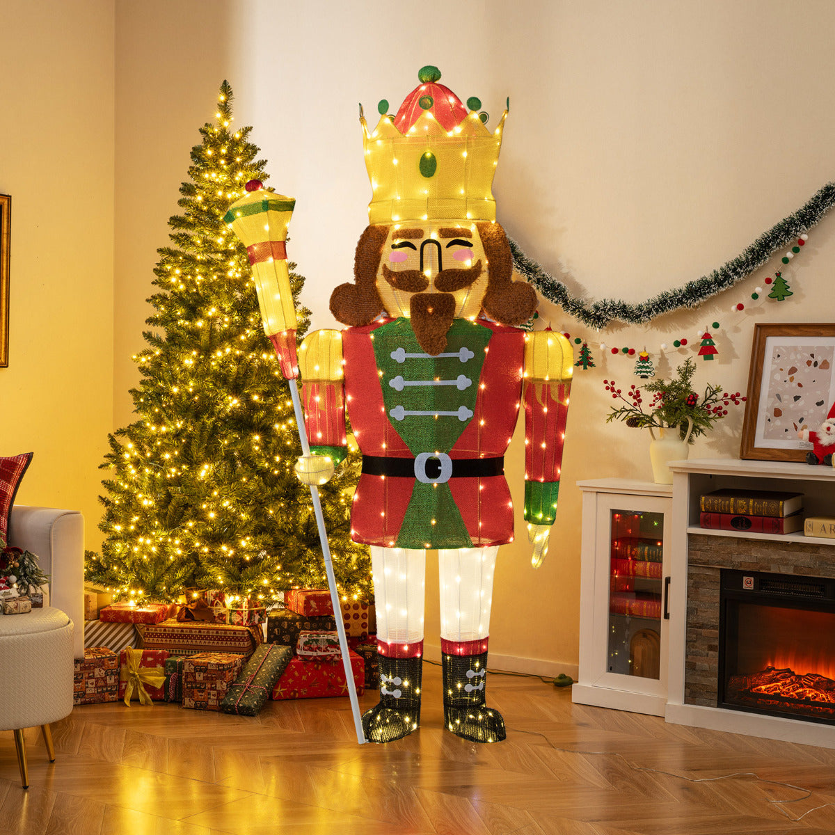 180 cm Lighted Nutcracker Pre-Lit Nutcracker with 236 LED Lights