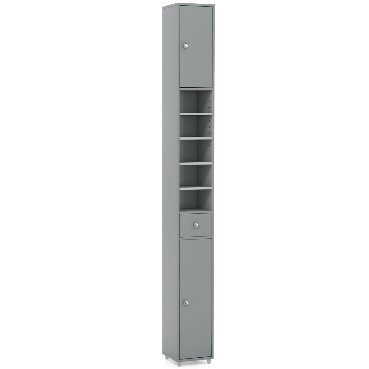 180CM Tall Freestanding Bathroom Cabinet with 2 Doors and 1 Drawer-White