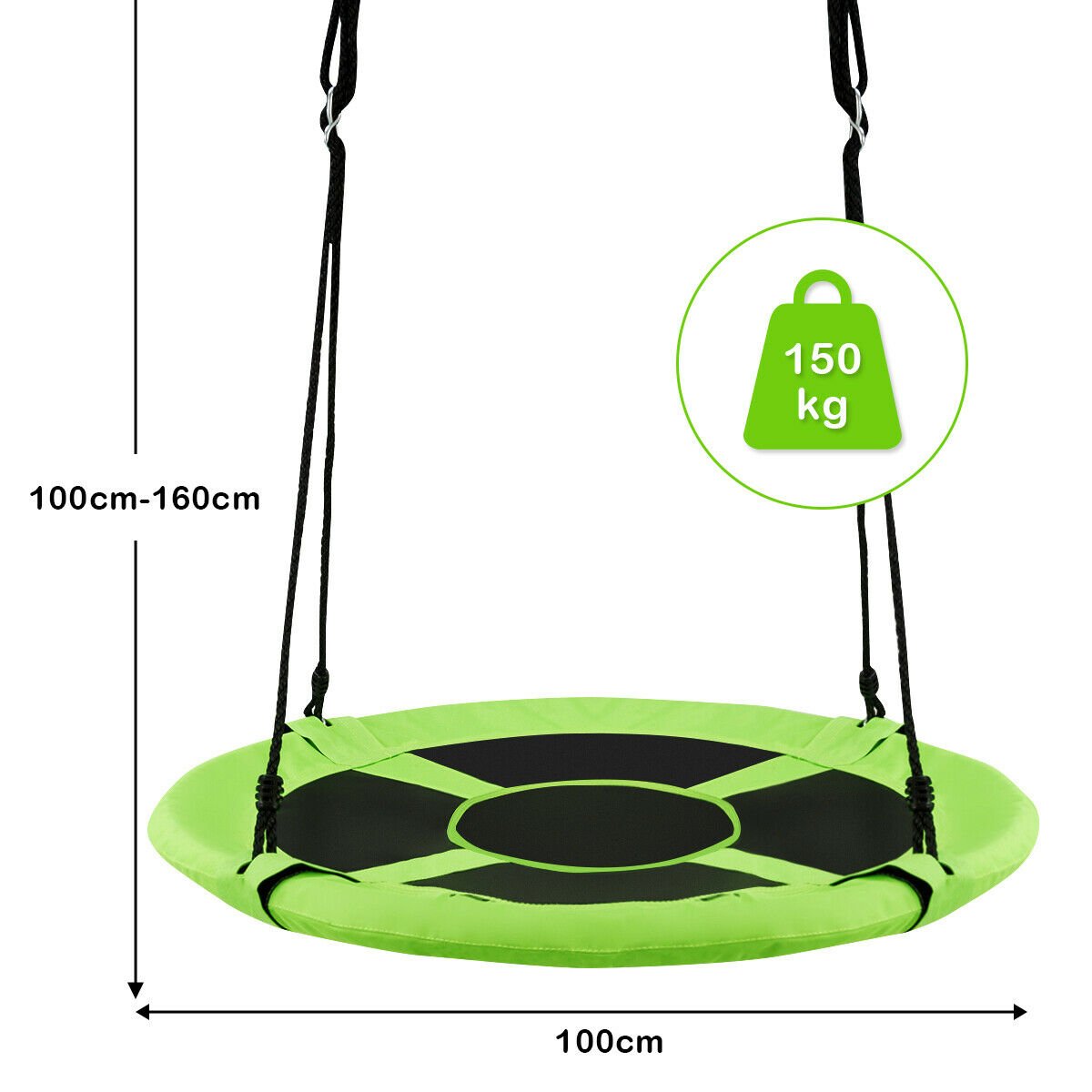 100cm Children Flying Saucer Tree Swing with Adjustable Rope-Blue