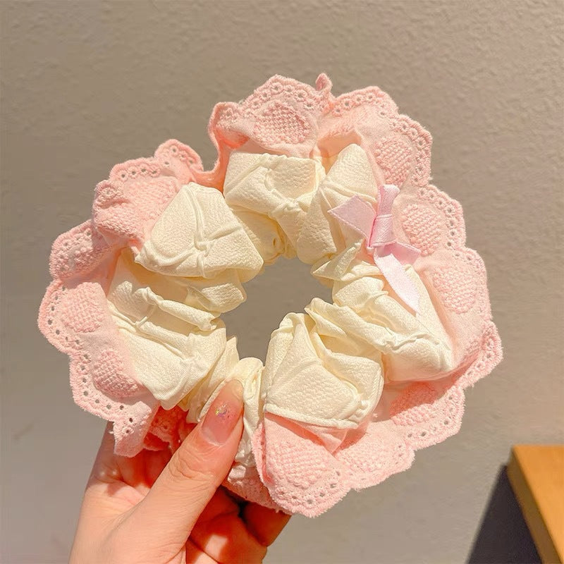 Summer Super Fairy Sweet Lace Large Intestine Hair Ring