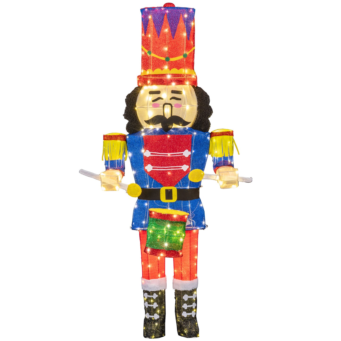 183 cm Lighted Nutcracker with 203 LED Lights and Elegant Hat