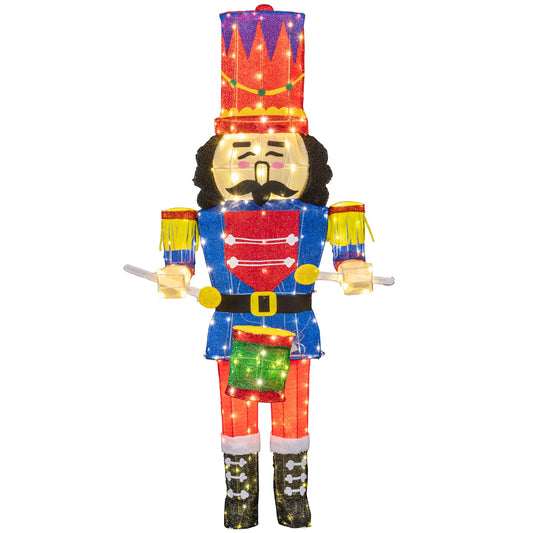 183 cm Lighted Nutcracker with 203 LED Lights and Elegant Hat
