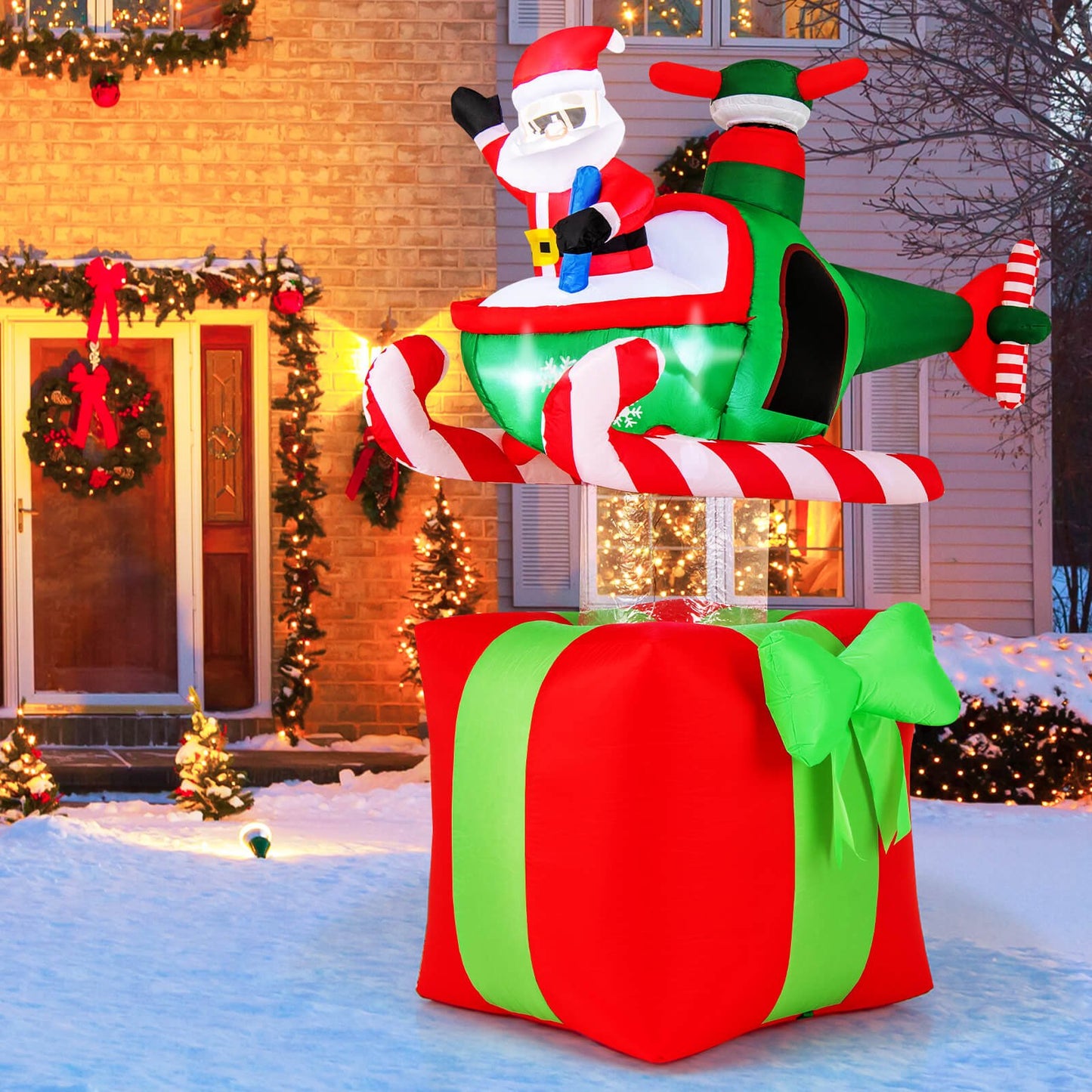 183 cm Christmas Inflatables Santa Claus with LED Lights