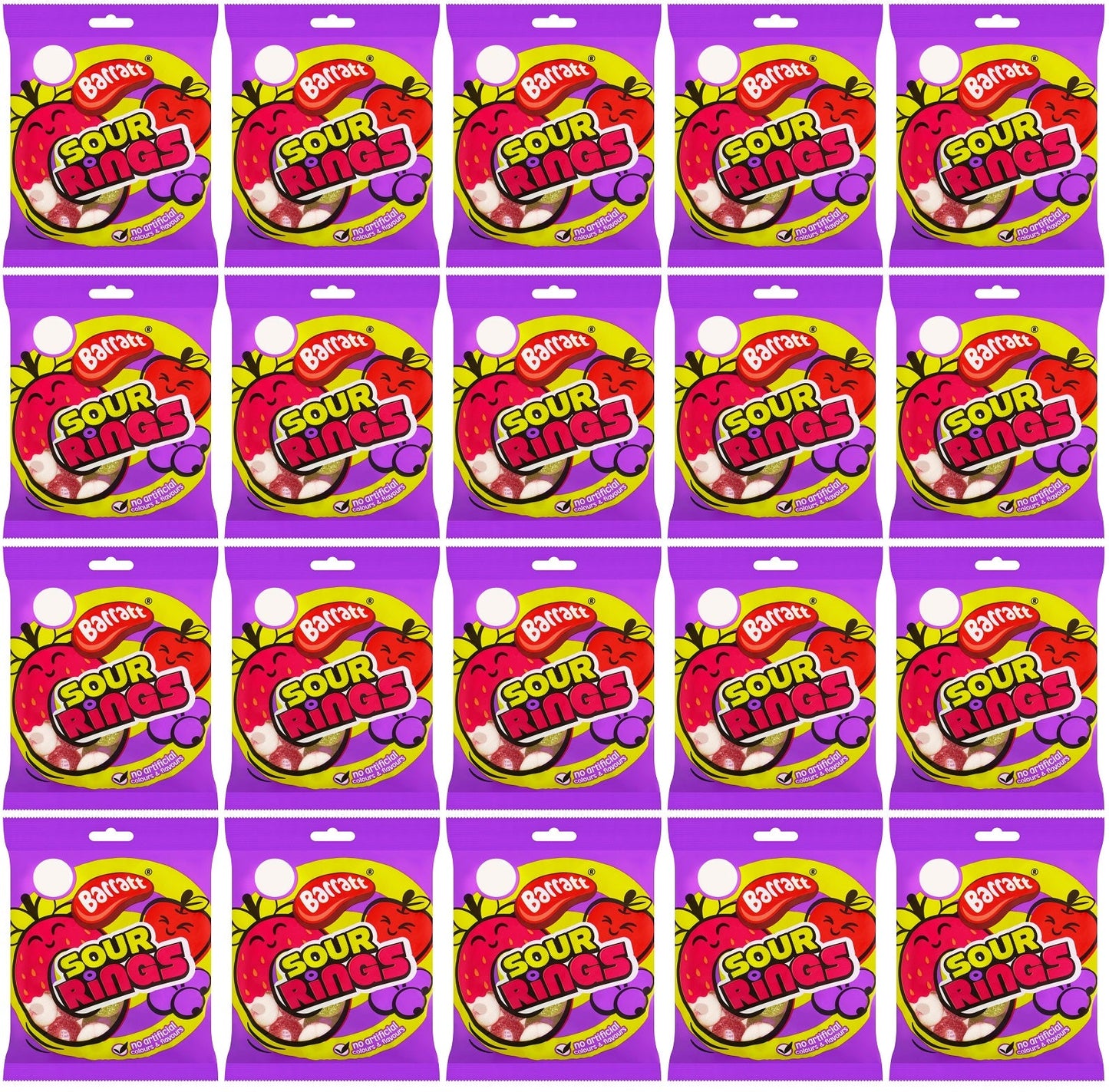 20 x Barratt Sour Rings 80G