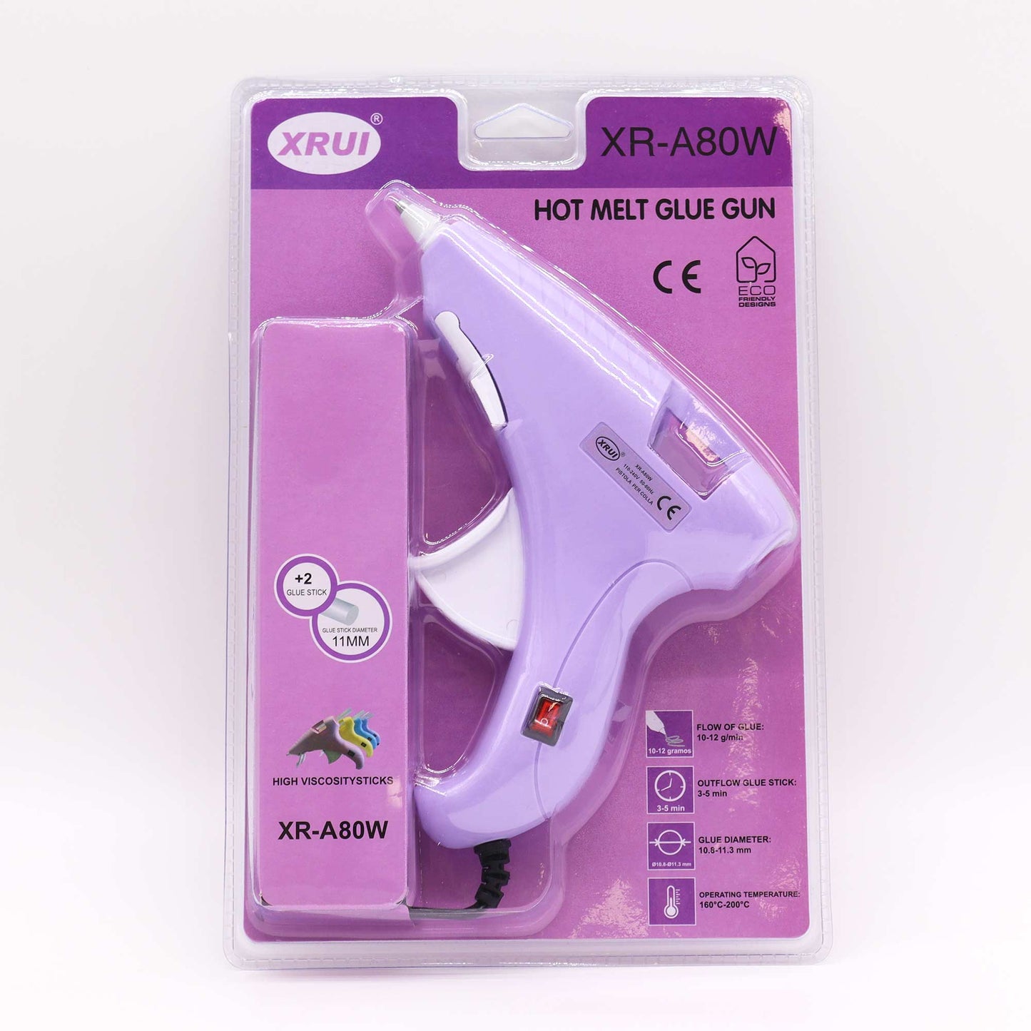 Xrui 80W Hot Glue Gun Hobby (UK plug) - for 11mm sticks