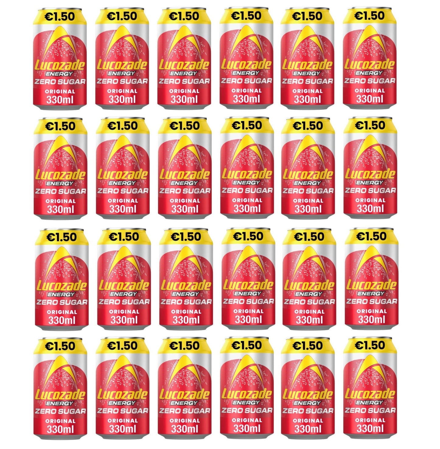 24 x Lucozade Zero Original Can - 330Ml