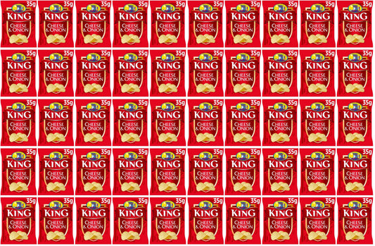 50 x King Cheese & Onion Flavour Potato Crisps 35G