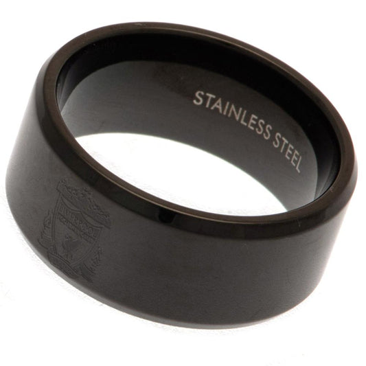 Liverpool FC Black IP Ring Size Small