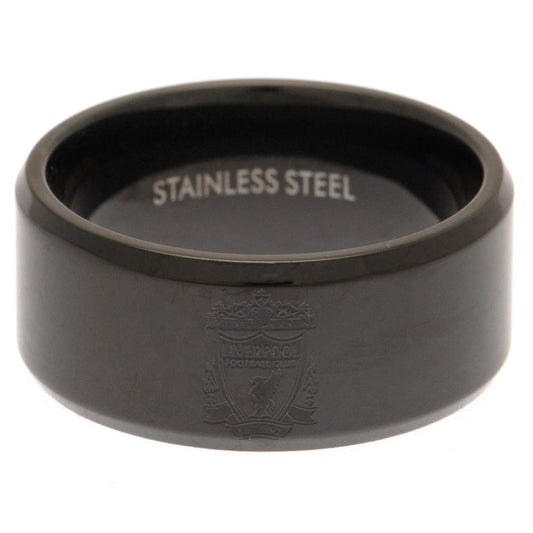 Liverpool FC Black IP Ring Size Small