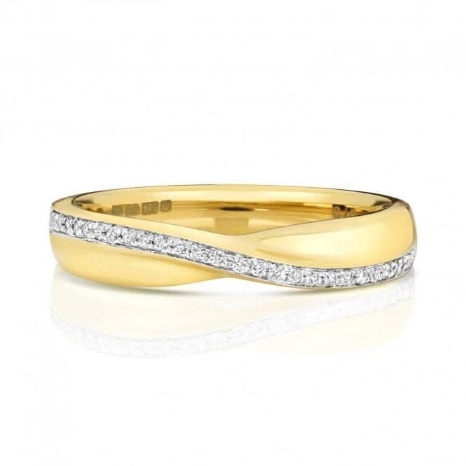 Wedding Band 18ct Gold Crossover Band Ring WQ241/I