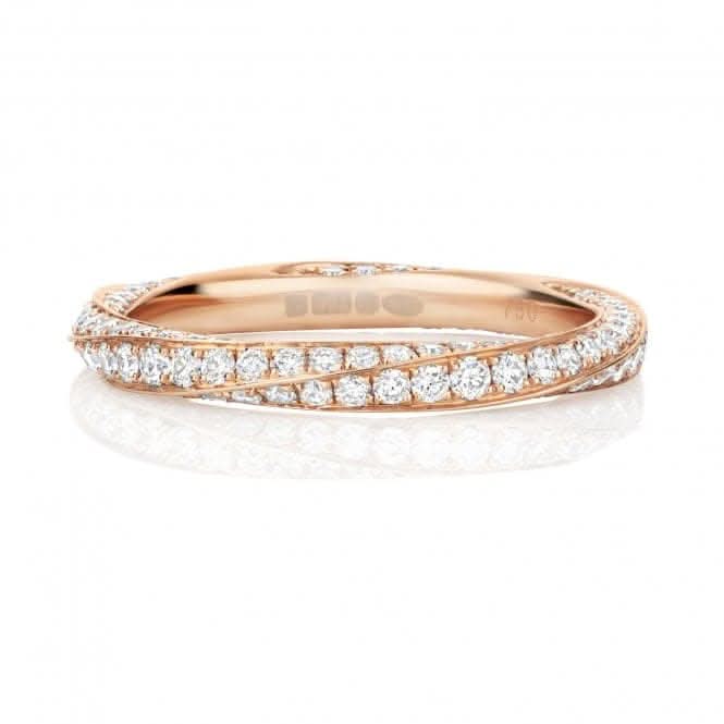 Wedding Band 18ct Rose Gold Diamond Twist Ring WQ278R