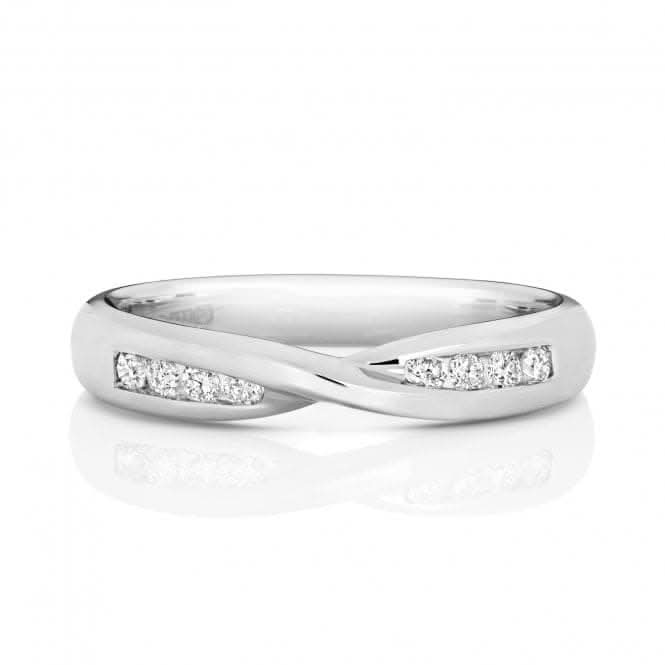 Wedding Band 18ct White Gold Crossover Band Ring WQ243W/I