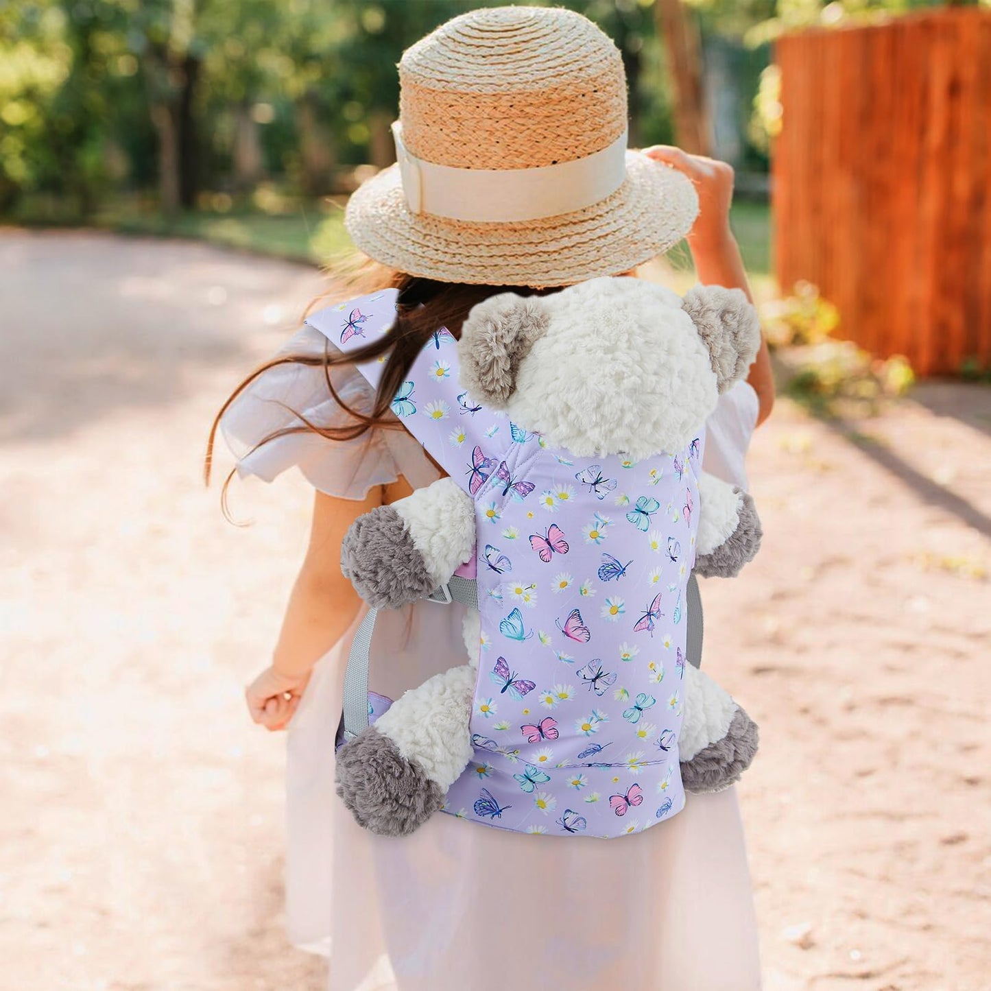 18INDC Baby Doll Carrier with Accessories — Adjustable 22-Inch Doll Carrier (Purple)