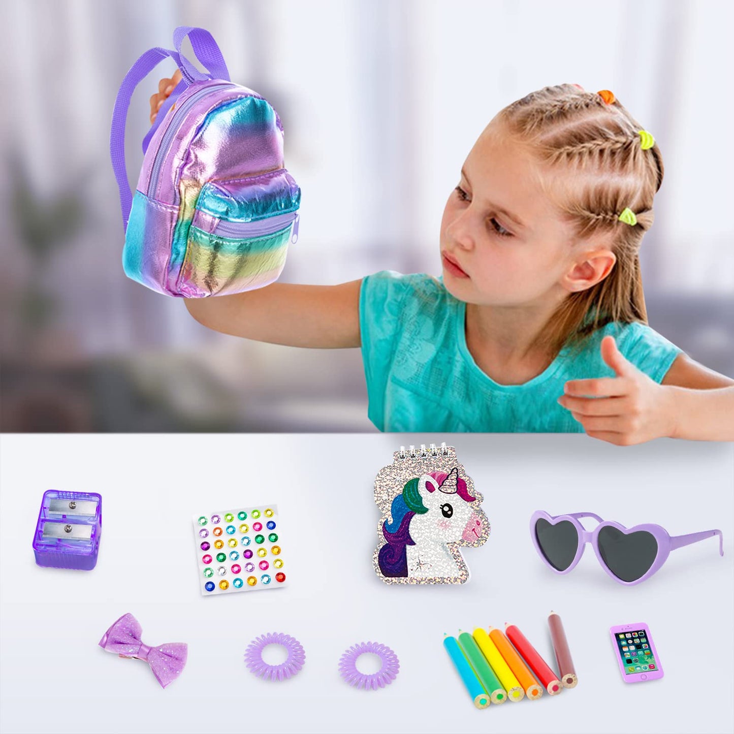 18INDC 18-Inch Doll School Accessories Playset – Clothes, Bag, Phone & Notebook (No Dolls)
