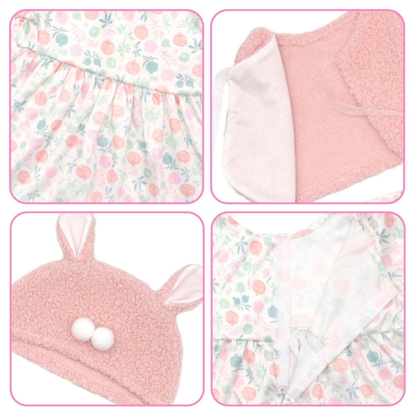 18INDC Reborn Doll Clothes for 20-22 Inch Dolls – 3 Sets with Dresses, Coat, and Headbands