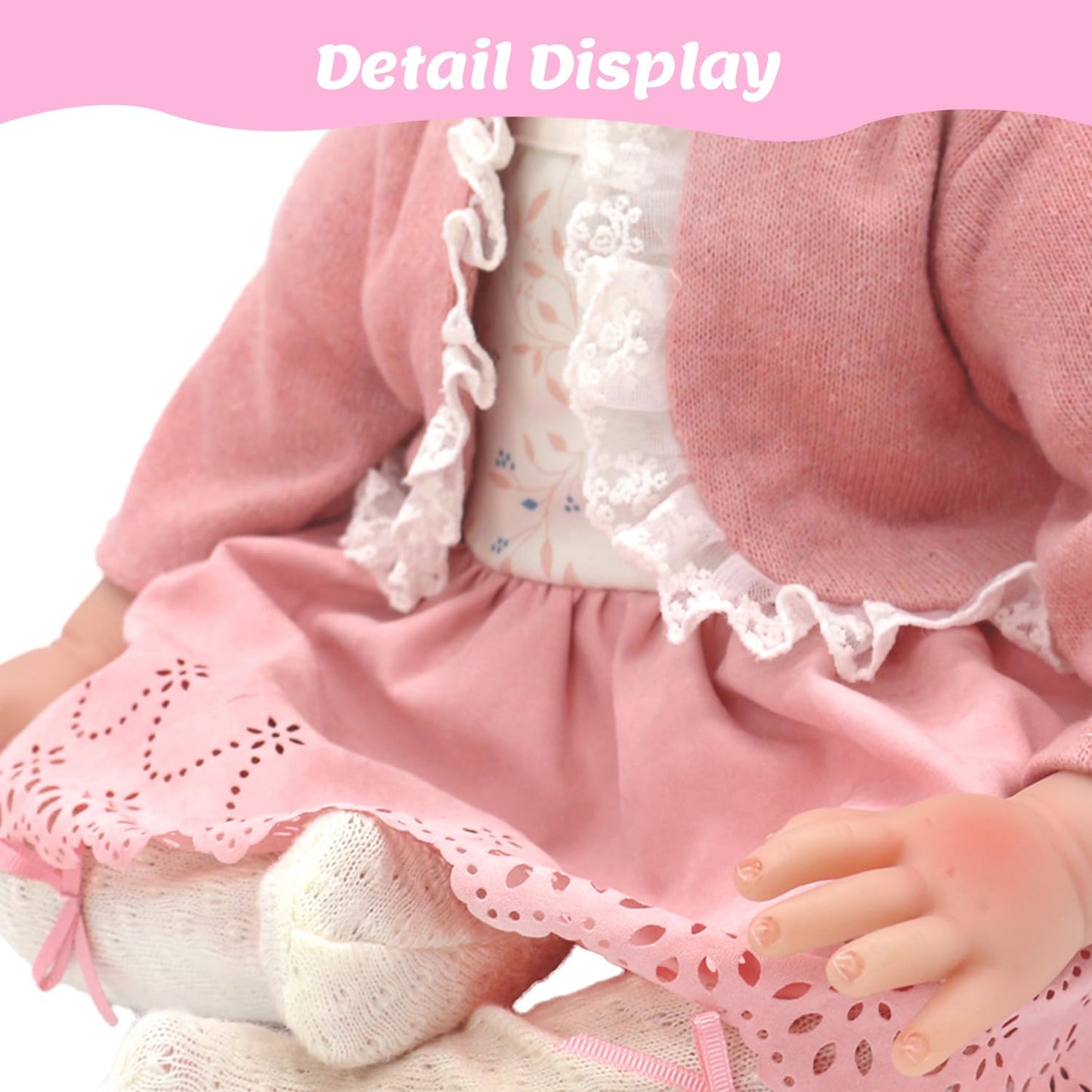 18INDC Reborn Doll Clothes for 20-22 Inch Dolls – 3 Sets with Dresses, Coat, and Headbands