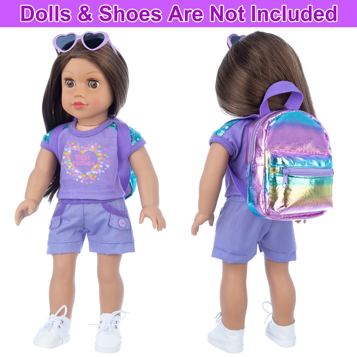 18INDC 18-Inch Doll School Accessories Playset – Clothes, Bag, Phone & Notebook (No Dolls)