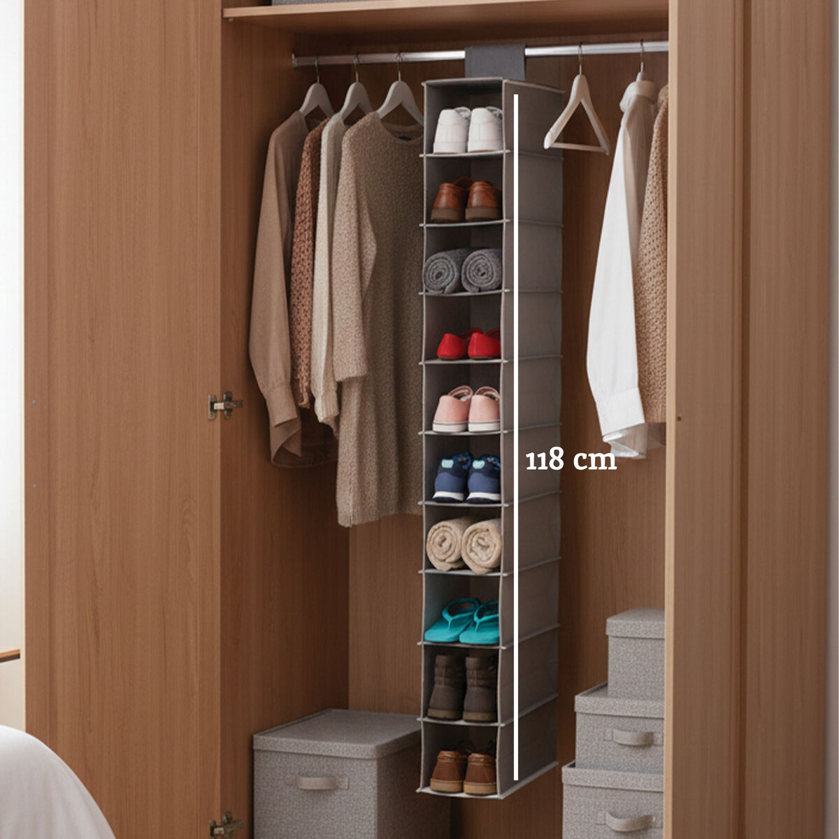 10 Section Hanging Shoe Organiser | Tavia