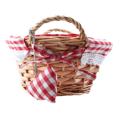 Willow Bread Basket with Red Gingham Lining | Orla