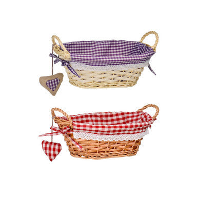 Willow Bread Basket with Red Gingham Lining | Orla