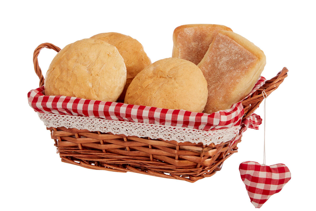 Orla Red Gingham Lining Small Rectangular Willow Bread Basket