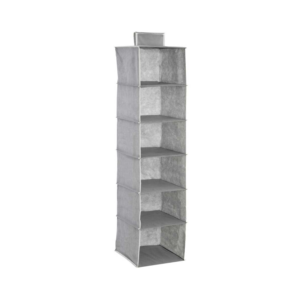 6 Section Grey Hanging Garment Organiser