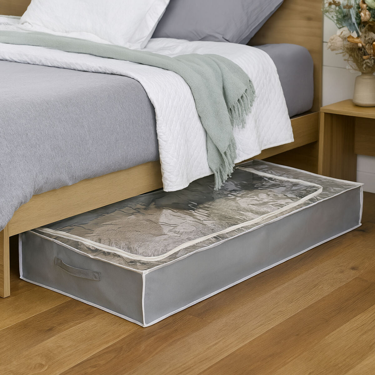 Grey Underbed Storage Bag with Window | Tavia