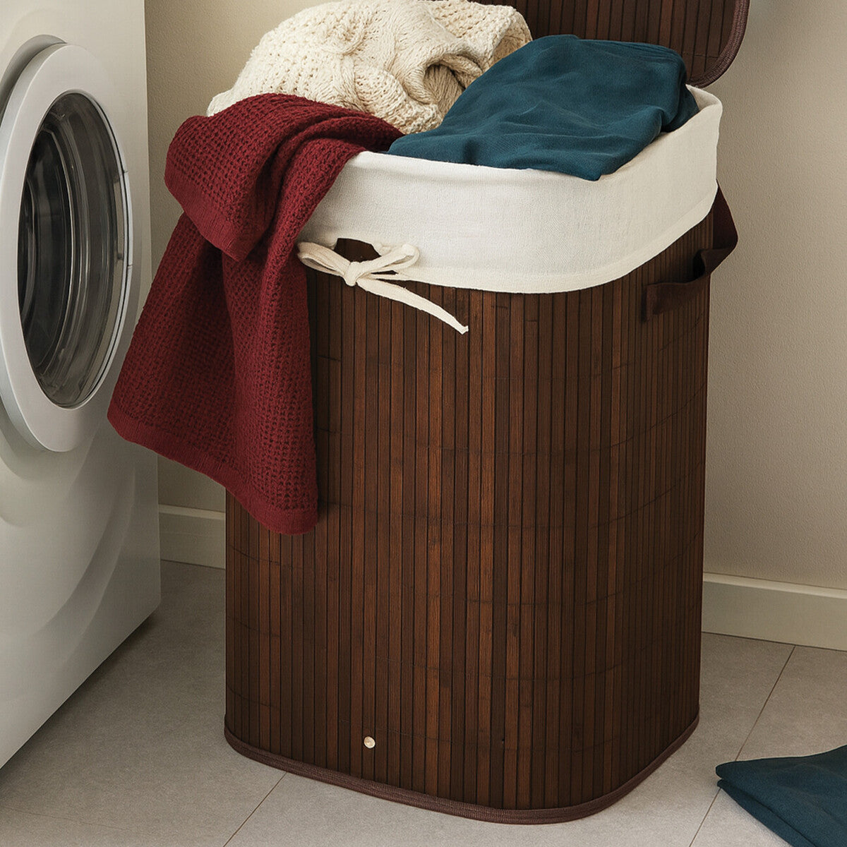 Brown Bamboo Laundry Hamper | Kankyo
